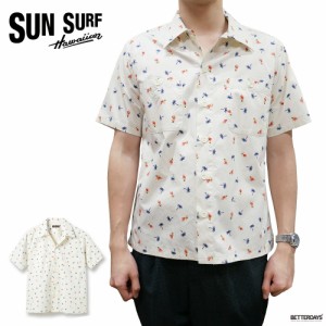 ハワイアンシャツ アロハシャツ メンズ サンサーフ COTTON TWILL REGULAR COLLAR SHIRT “HULA & PALM TREE” SUN SURF ヴィンテージ柄 