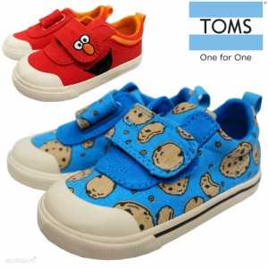 スニーカー キッズ TOMS トムス トムズ ブルー クッキー モンスター プリンテッド レッド エルモ フェイス キャンバスキッズドエニー Doh