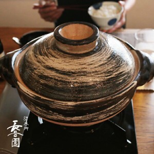 長谷園 伊賀土鍋 刷毛目 大(3〜5人用) ANH-03 母の日 炊飯  結婚祝 還暦祝 長寿祝 新築祝い　土鍋 送料無料【伝統工芸・ 陶器の和遊感】