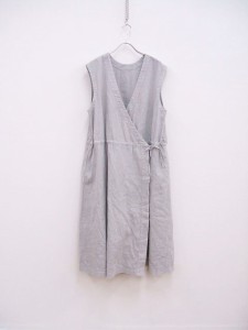 nest Robe UpcycleLino× ONE KILN ASHワーク2wayカシュクールワンピース 22SS ライトグレー レディース ネストローブ【中古】2-0715S♪