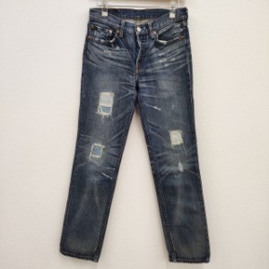 Levi’s 501 パッチワーク ダメージ加工 W29L31 デニムパンツ ブルー レディース リーバイス【中古】2-1231G♪