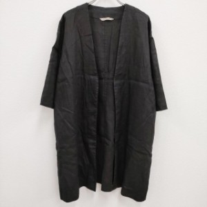 fog linen work あっこたん キナル 羽織 ローブ ボタンレス ロング カーディガン ブラック レディース フォグリネンワーク【中古】4-0322