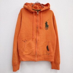 POLO RALPH LAUREN フルジップパーカー TALONジップ 裏地サーマル 加工 サイズM パーカー オレンジ メンズ ポロラルフローレン【中古】3-