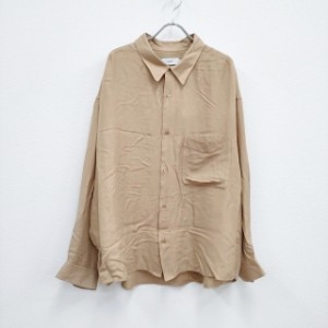 Graphpaper Viscose Regular Collar Big Sleeve Shirt 定価30800円 GM201-50021 長袖シャツ ベージュ メンズ グラフペーパー【中古】3-03