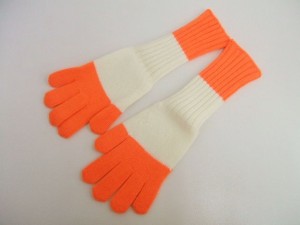 EZ DO by EACH TIME 新品 Border Gloves サイズS 手袋 オレンジ ホワイト メンズ イーチタイム【中古】1-0311T♪