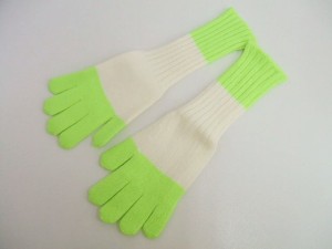 EZ DO by EACH TIME 新品 Border Gloves サイズS 手袋 イエロー ホワイト メンズ イーチタイム【中古】1-0311T♪