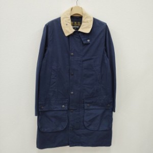 Barbour OVERDYE BORDER ボーダー オーバーダイ ノンオイル 襟コーデュロイ サイズ36 ジャケット ネイビー メンズ バブアー【中古】3-100