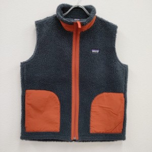 patagonia STY65619 レトロX キッズXXL/16-18 フリース ベスト チャコールグレー オレンジ レディース パタゴニア【中古】3-1207T♪