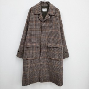 MONKEY TIME/BEAUTY&YOUTH UNITED ARROWS チェックメルトンステンカラーコート 千鳥格子 定価41800円 モンキータイム【中古】3-1207A♪