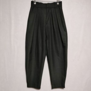 ZARA ２タックパンツ チェック柄 XS ワイド パンツ チャコールグレー レディース ザラ【中古】3-0430G∞