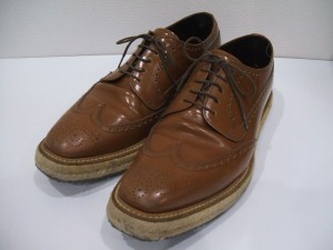 PRADA 2EG015 ウィングチップシューズ 革靴 8.5 ドレスシューズ ブラウン メンズ プラダ【中古】0-0506G♪