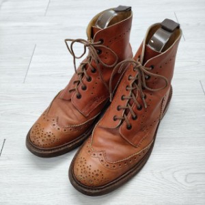 Tricker’s カントリーブーツ ウイングチップ 830381 サイズ7 1/2 ブーツ ブラウン メンズ トリッカーズ【中古】4-0219T◎