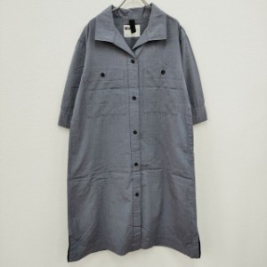 MHL. 595-2157500 22SS HIGHCOUNT COTTON END ON END 定価30800円 サイズ1 ワンピース ブルー レディース エムエイチエル【中古】4-0302M