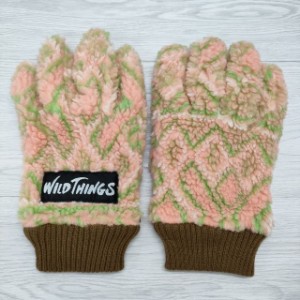 WILD THINGS/GRIP SWANY PATTERNED PILE GLOVE ボア グローブ 手袋 サーモンピンク キミドリ オレンジ メンズ ワイルドシングス/グリップ