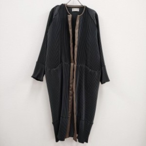 kotohayokozawa プリーツコート PLEATS COAT 定価64900円 KT21A-PCT ノーカラー コート ブラック レディース コトハヨコザワ【中古】3-11