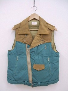 VISVIM PEERLESS Green サイズ1 STRABLER DOWN VEST ダウンベスト 2021AW ライトブルー ベージュ メンズ ビズビム/ヴィズヴィム【中古】2