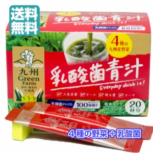 九州産　乳酸菌青汁 40杯分 1箱3g×20杯分が2箱（乳酸菌青汁×2箱）青汁 国産 健康補助食品 送料無料 国産 4種の野菜　乳酸菌