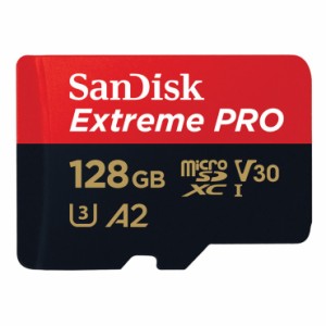 【メール便】サンディスク Extreme PRO microSDXC メモリカード 128GB SDカード変換アダプター付 SDSQXCD-128G-GN6MA【海外パッケージ】