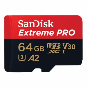 【メール便】サンディスク Extreme PRO microSDXC メモリカード 64GB SDカード変換アダプター付 SDSQXCU-064G-GN6MA【海外パッケージ】【