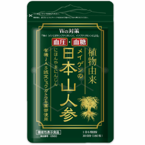 血圧 血糖値 を下げる サプリメント 機能性表示食品 日本山人参 180粒 / 宮崎県栽培 カルシウム マグネシウム マンガン リン 亜鉛 有機JA