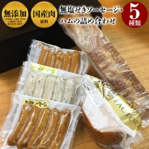 高級 ギフト 無塩せき ハム ソーセージ ベーコン 詰め合わせ 5種 セット 国産 無添加 ロースハム  内祝 贈り物 ギフト 送料無料