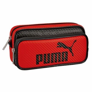 PUMA プーマ カラーカーボンWペンケース(レッド) クツワ 787PMRD 区分60Y