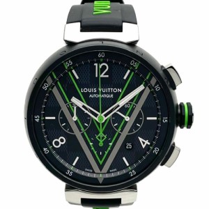 LOUIS VUITTON ルイヴィトン レディース腕時計 タンブールスリムPM QA143Z 現行品 ブラック（黒）文字盤 11Pダイヤ ヴェルニストラップ（黒）クォーツ