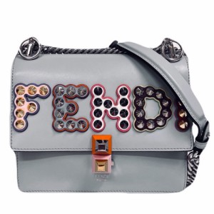 FENDI フェンディ ショルダーバッグ 肩掛け 斜め掛け ミニキャナイ ロゴ スタッズ チェーン 肩掛け 斜め掛け 鞄 かばん 8M0381 レザー   