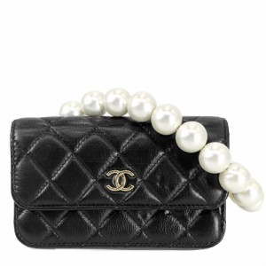 CHANEL シャネル ショルダーバッグ パールチェーン マトラッセ コインケース カードケース 肩掛け ココマーク ココ 小さめ 財布 レザー  