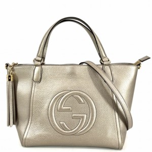 GUCCI グッチ 2WAY ソーホー インターロッキングG ハンドバッグ ショルダーバッグ 肩掛け タッセル かばん 鞄 369176 レザー    ゴールド