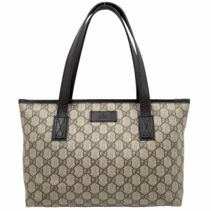 GUCCI グッチ トートバッグ ハンドバッグ 肩掛け A4対応 かばん 鞄 181086 GGスプリームキャンバス  レザー   ベージュ ブラウン 茶 シル