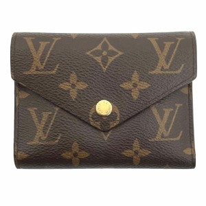 LOUIS VUITTON ルイヴィトン 三つ折り財布 モノグラム ポルトフォイユ・ヴィクトリーヌ コンパクトウォレット スナップボタン ブラウン 