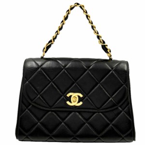 CHANEL シャネル ハンドバッグ マトラッセ トップハンドル ココマーク ターンロック ココ チェーン 鞄 かばん レザー    ブラック 黒 ゴ