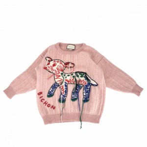 GUCCI グッチ ニット 子羊 セーター トップス アパレル 服 S 639401   ピンク  モヘヤ  ウール  レディース 秋 冬 美品【中古品】