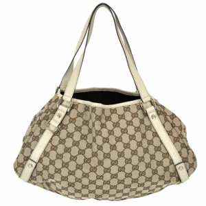 GUCCI グッチ ハンドバッグ アビー トートバッグ 肩掛け かばん 鞄 130736 GGキャンバス  レザー   ホワイト 白 ソフトゴールド金具 レデ