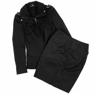 GUCCI グッチ セットアップ ジャケット スカート アパレル 服 トムフォード期 38 113857 ブラック 黒 ゴールド金具 レーヨン  ナイロン  