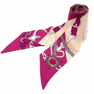HERMES エルメス スカーフ ツイリー FESTIVAL DES AMAZONES アマゾンの祭典 ファッションアイテム Twilly　 シルク    ピンク系 レディー