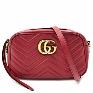 GUCCI グッチ ショルダーバッグ GGマーモント キルティング チェーンショルダー 肩掛け 斜め掛け 小さめ 鞄 かばん 447632 レザー    レ