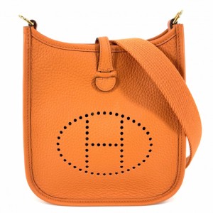 HERMES エルメス ショルダーバッグ エブリンTPM ポシェット 肩掛け 斜め掛け Evelyne 小さめ かばん 鞄 B刻印 トリヨン    オレンジ シル