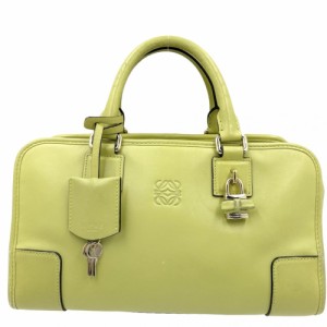 LOEWE ロエベ ハンドバッグ アマソナ28 アナグラム かばん 鞄 レザー    グリーン 緑 ゴールド金具 レディース【中古品】