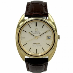 OMEGA オメガ 腕時計 コンステレーション ヴィンテージ Cal.1011 デイト ゴールド文字盤 AT 168.0056 自動巻き ステンレススチール  メッ