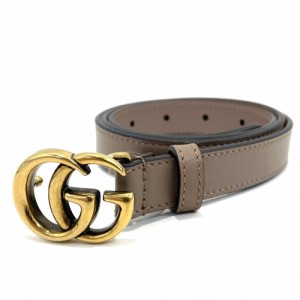 GUCCI グッチ ベルト ダブルGバックル GG ファッションアイテム 小物 80・32 細め 409417 レザー    ベージュ アンティークゴールド金具 