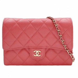 CHANEL シャネル チェーンウォレット マトラッセ ショルダーバッグ 肩掛け 斜め掛け ココマーク ココ 鞄 かばん  キャビアスキン   ピン