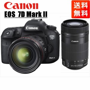 キヤノン Canon EOS 7D Mark II EF 24-70mm L IS USM EF-S 55-250mm IS STM ダブルレンズセット デジタル一眼レフ カメラ 中古