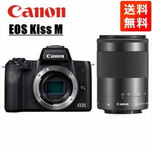 キヤノン Canon EOS Kiss M ブラックボディ EF-M 55-200mm ブラック 望遠 レンズセット ミラーレス一眼 カメラ 中古