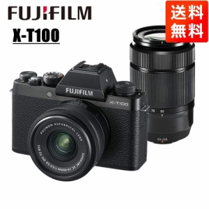 富士フイルム FUJIFILM X-T100 15-45mm 50-230mm ダブルズームレンズキット ブラック ミラーレス一眼 カメラ 中古