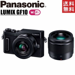 パナソニック Panasonic LUMIX DC-GF10 ブラック 単焦点 ダブルレンズキット ミラーレス一眼レフ Wi-Fi搭載 カメラ 中古