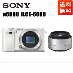 ソニー SONY α6000 ホワイトボディ シグマ 30ｍｍ 2.8 単焦点 レンズセット ミラーレス一眼 中古 カメラ