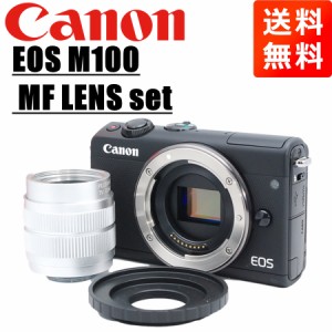 キヤノン Canon EOS M100 MF 35mm F1.7 レンズセット ブラック ミラーレス 一眼レフ カメラ 中古