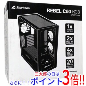 【新品即納】送料無料 SHARKOON ミドルタワーPCケース REBEL C60 RGB WT ホワイト